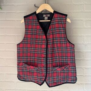 Gloria Vanderbilt vest quilted vintage quality medium retro plaid